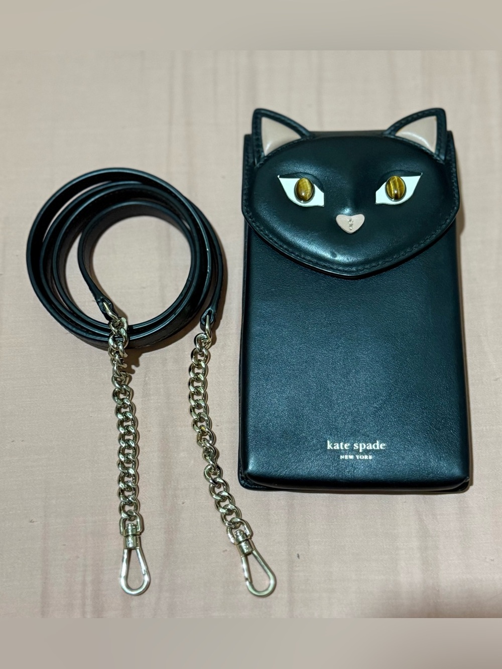 kate spade Black Cat Crossbody Phone Bag